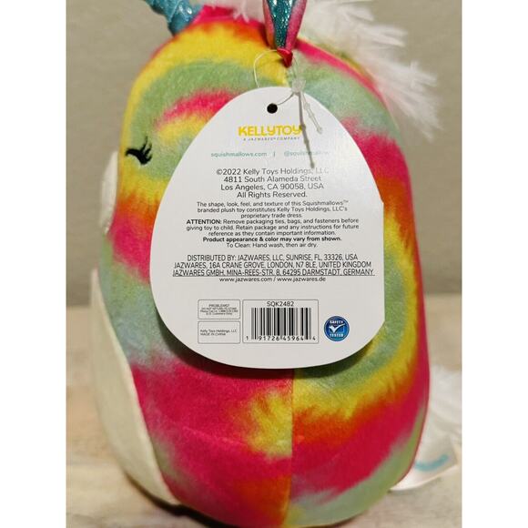 NWT Squishmallows Shondie The Tie-Dye Unicorn 7" Plush Toy Stuffed Animal - Picture 6 of 7